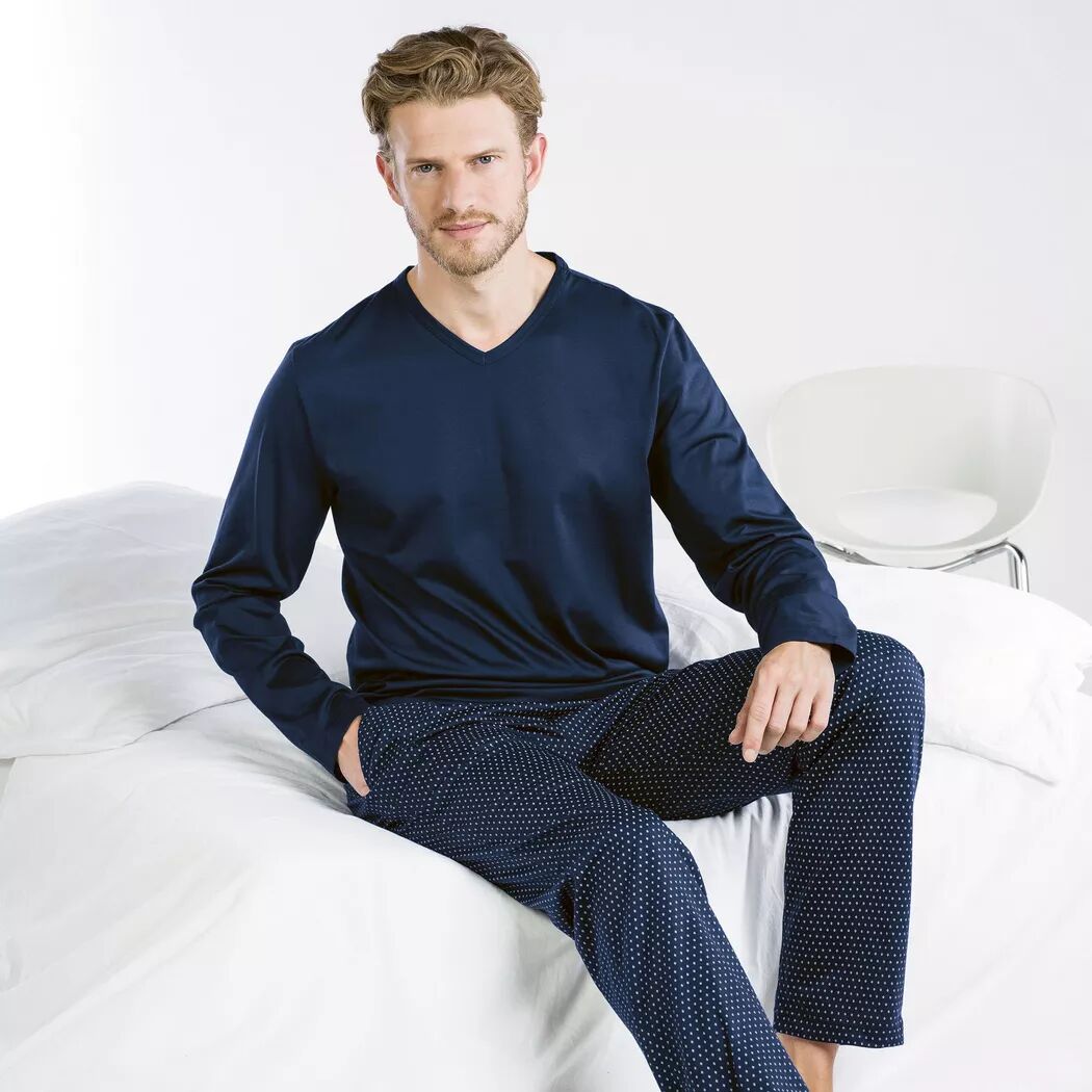 ISA bodywear - Pyjama-Set, für Herren, Dunkelblau, Größe M