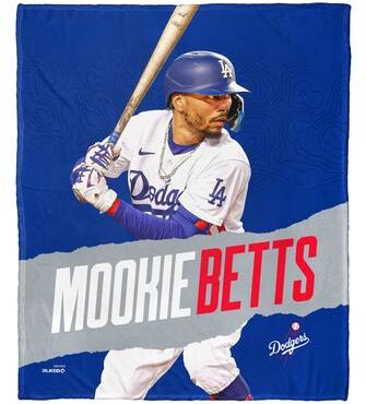 MLB Player Los Angeles Dodgers Mookie Betts Silk Touch Throw Blanket