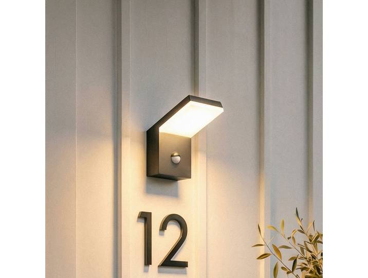 Yolena LED-Außenwandlampe, Sensor, anthrazit, Alu - Arcchio - Balkon - Modern - Metall - Einflammig