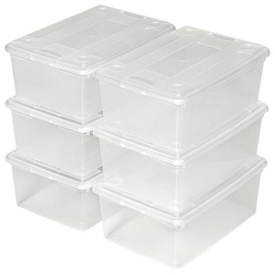 tectake Aufbewahrungsboxen 6er Set Transparent