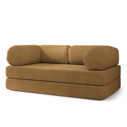 BETTSOFA EIREN aus Schaumstoff Bucle-Stoff Orange Schlaffunktion