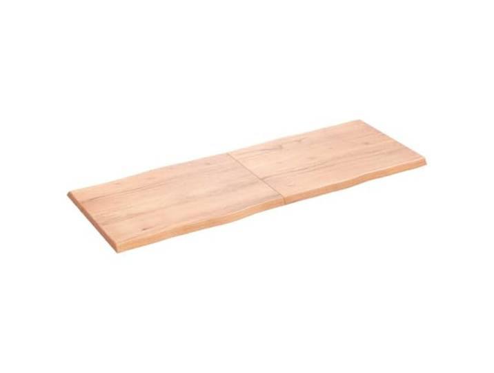 HGPOTUY Tischplatte 160x60x2-4 cm Massivholz Eiche Baumkante Massives Eichenholz, mittelbraune Maserung, klappbar mit Scharnieren, lackierte Oberfläche, handgefertigte Naturkante