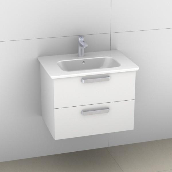 Artiqua 412 Waschtischunterschrank für Softmood T0557, Weiß Glanz, 412-WU2L-I30-7050-68 412-WU2L-I30-7050-68