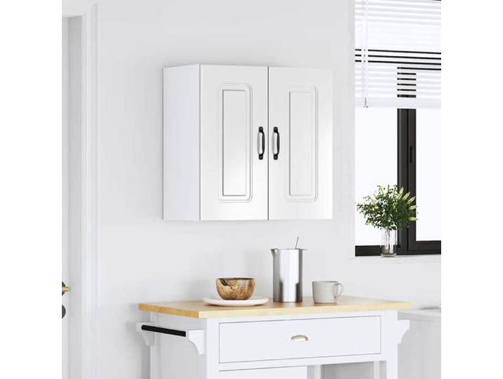 En Promotion Armoire murale de cuisine/Armoire Flottante - COCO - Placard de cuisine - Kalmar blanc brillant bois ingéniericzm57v