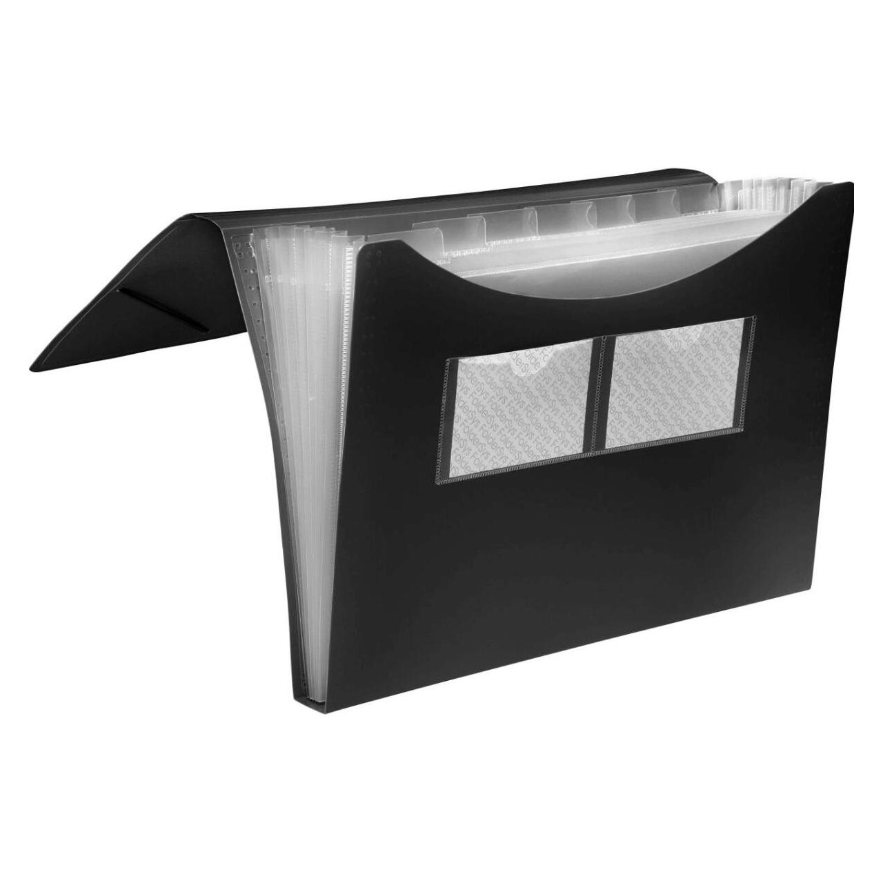 Foldersys Fächermappe 7 Fächer schwarz (A4, 1x) (70005-30)