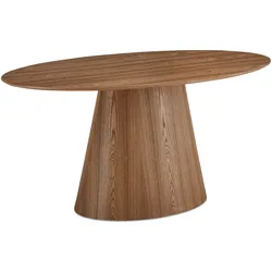 Esstisch Oganto Oval 160x90 cm - Moderner Holztisch für 6 Personen, Natur