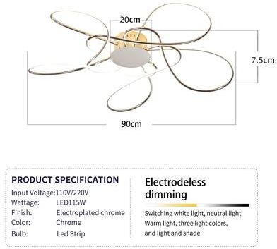 Inspire Select Modern LED Chandelier With Remote & App Control Chrome Gold Luxury Ceiling Light For Living Room & Bedroom chrome 35.43 In dimmable Rc With App