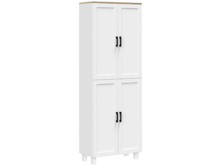 Armoire de cuisine multi-rangements 4 portes blanc