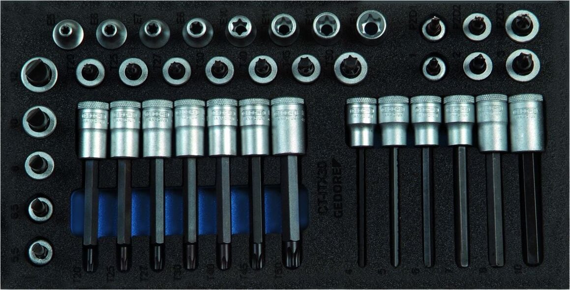 Gedore set schroefbits 3/8 inch in 1/3 CT-module, 1500 stuks, type CT1-ITX 30