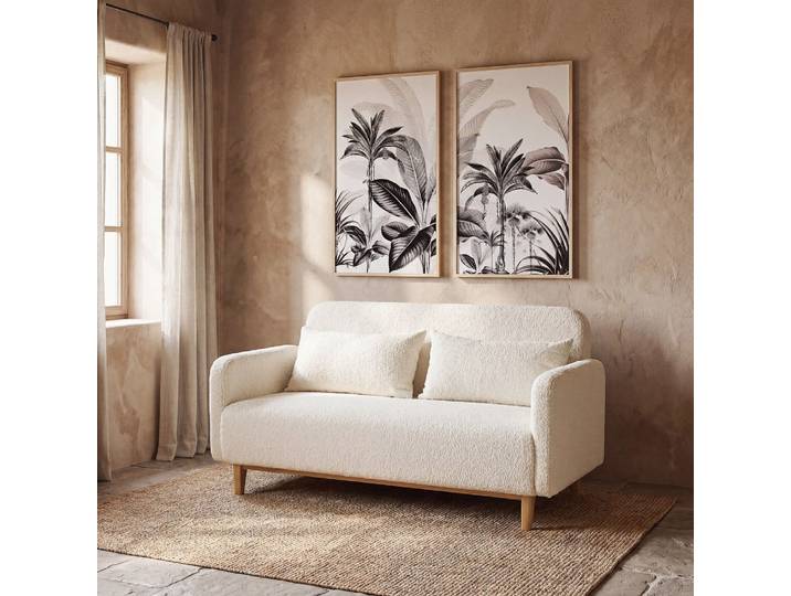 Klick-Klack-Sofa mit Armlehnen, 2/3-Sitzer, ecru