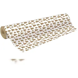 Clairefontaine Geschenkpapier, Tiny Rolls Kraft 70g, 50x0,35m, braune Tannenbäume, weiß - Weiß 223924C