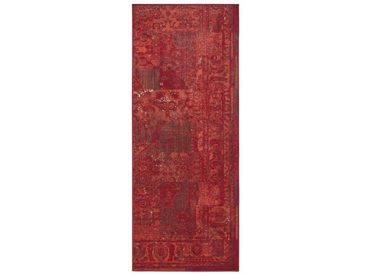 Tapis couloir design à poils ras rouge 80x250cm