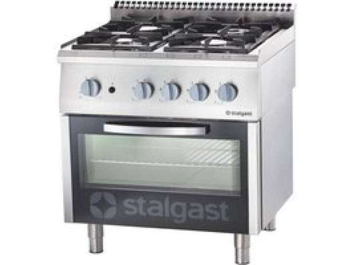 Fourneau à Gaz 4 Brûleurs (3.5 + 2x5 + 7) avec Four à Gaz - G20 ou G30 - Stalgast - l800- L1- P700- h850-