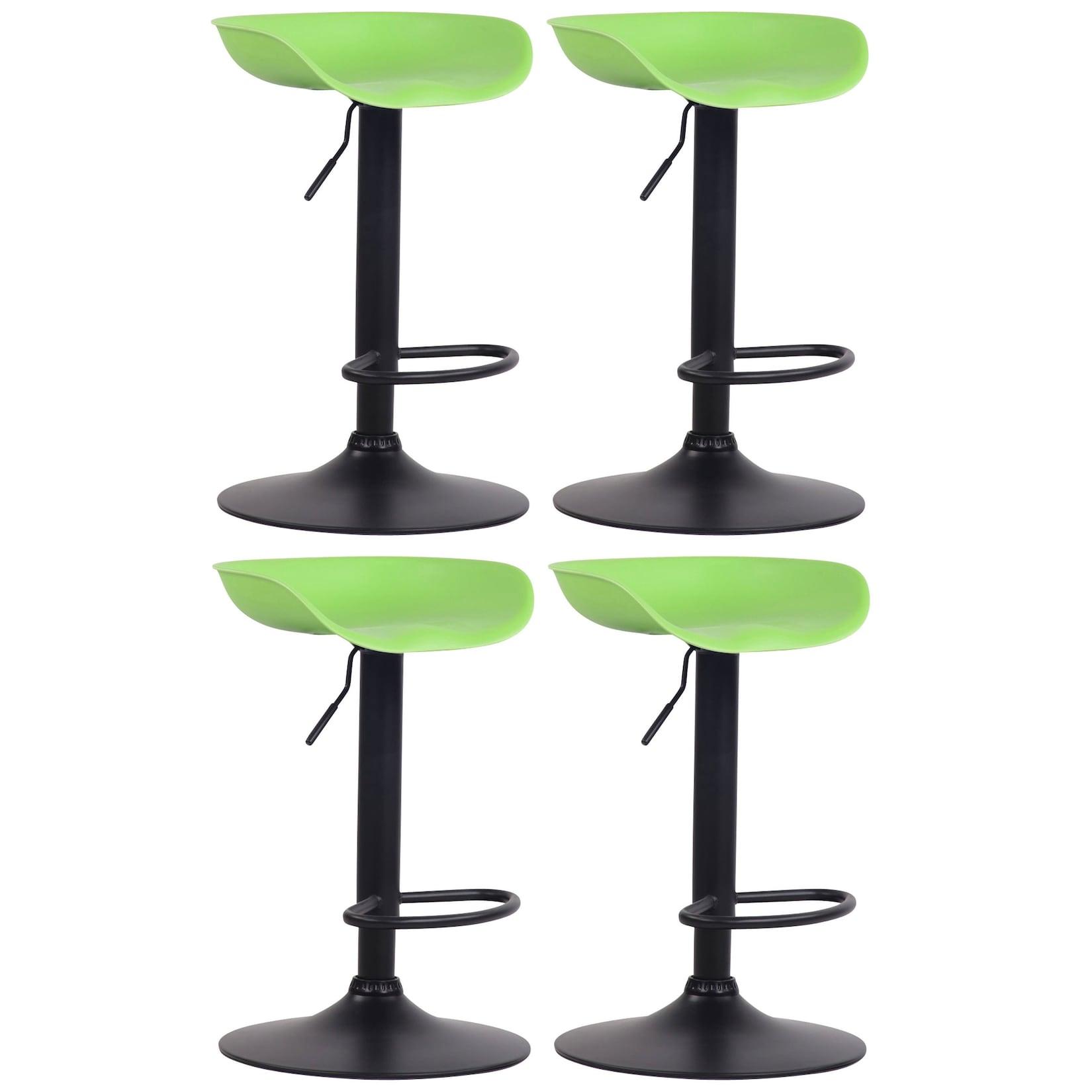CLP 4er Set Barhocker Anaheim Kunststoff schwarz Farbe: grün, Gestell Farbe: schwarz