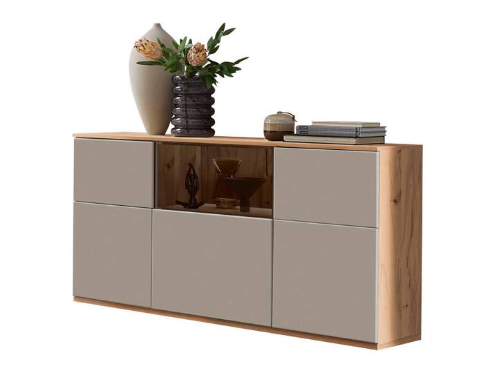 Venda Sideboard, Grau, Buche, Kunststoff, 6 Fächer, 150x85x40 cm, individuell planbar, Beimöbel erhältlich, stehend, in verschiedenen Holzdekoren erhältlich, Wohnzimmer, Kommoden & Sideboards, Sideboards