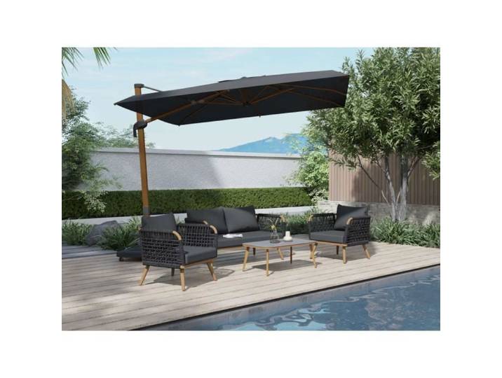 Salon de jardin Taormina structure aluminium - 4 places - Jardideco