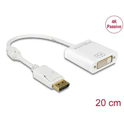Delock Adapter DisplayPort 1.2 Stecker > DVI Buchse 4K Passiv weiß