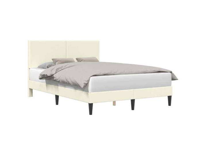 Lit chambre - Crème - Cadre de lit - Crème 140x190 cm Tissu en velours côtelé_7756