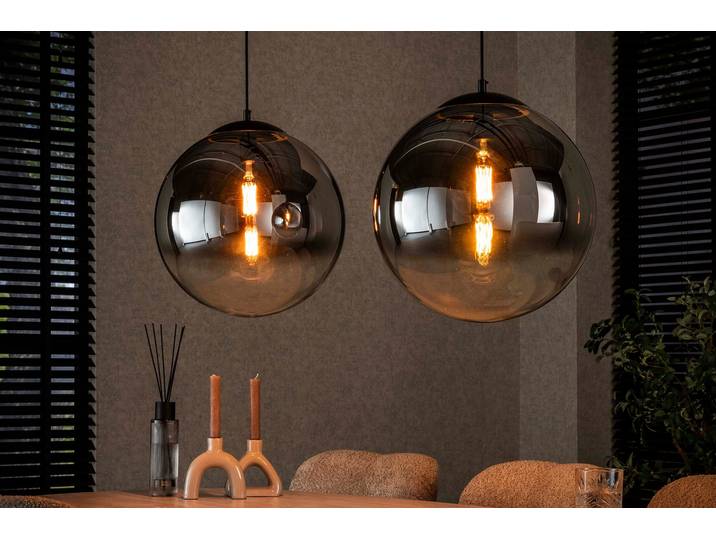 Pendelleuchte „Ceralis“ – Rauchglas mit Farbverlauf im Bubble-Design - Rauchglas - Luxusbetten24