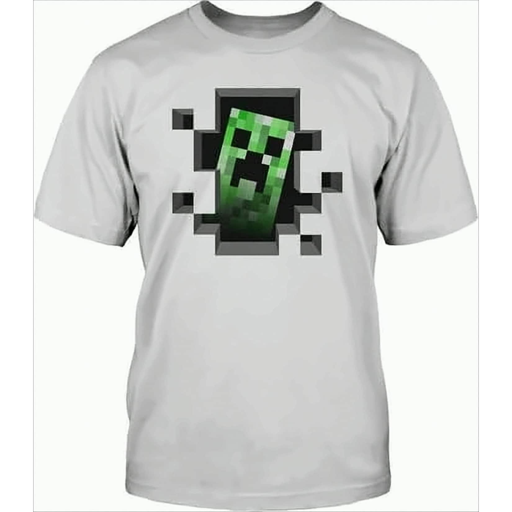 Minecraft Creeper Kinder T-Shirt 110/116 weiß