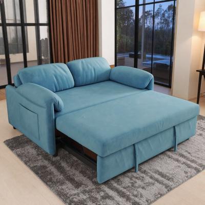 "54"" Velvet Convertible Sofa Bed with Retractable Bed"