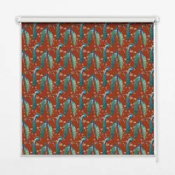 INNENROLLO - Fensterrollo - Rollo - 80x140 cm - Pfauen auf den Ästen