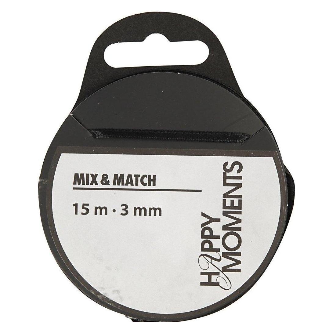Creativ Company Satinband Schwarz, 15m (1x) (5707167011287)