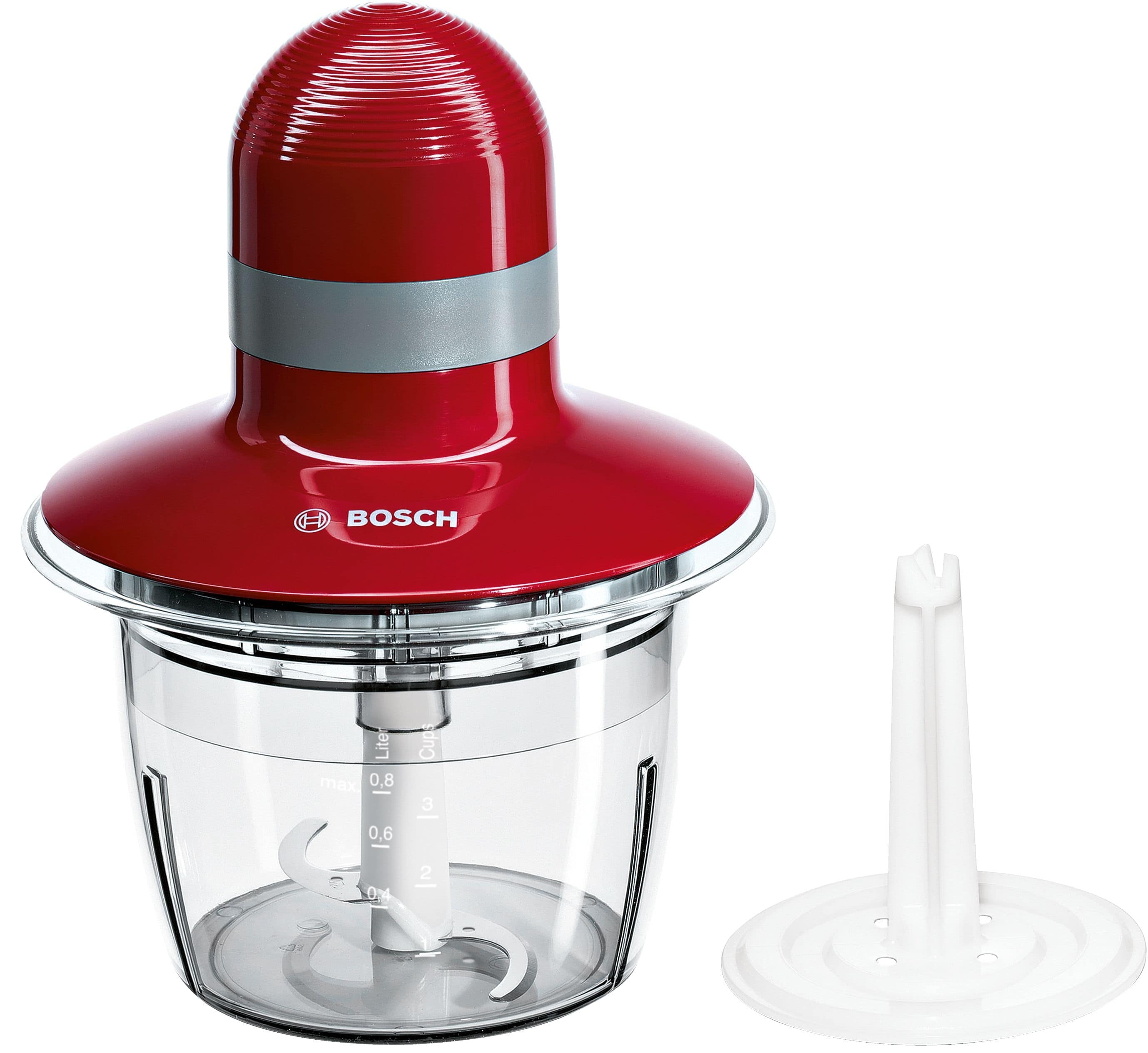 Bosch MMR08R2 Zerkleinerer 400 W 0,8 l Kunststoff Behälter (Grau, Rot)