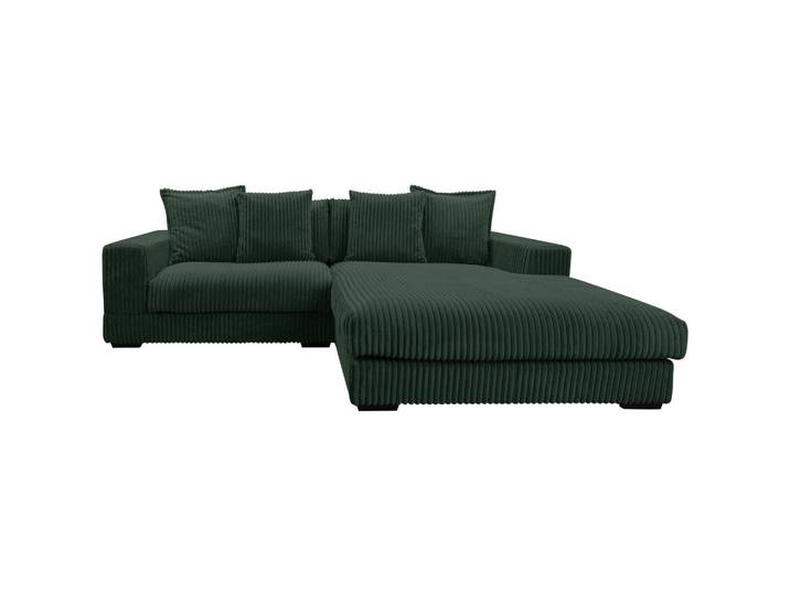 Mid.you Ecksofa, Dunkelgrün, Kunststoff, Füllung: Polyurethan (PUR),Polyurethan (PUR),Polyurethan (Pur), Ottomane rechts, L-Form, 285x195 cm, Made in EU, Wohnzimmer, Sofas & Couches, Wohnlandschaften, Ecksofas