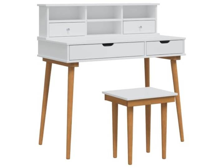Makastle Schminktisch-Set 3-TLG. Weiß 100x50x103,5 cm