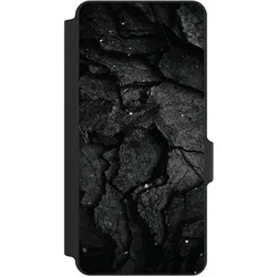 Nivocase Klapphülle für Xiaomi Redmi Note 14 Pro 5G Handyhülle aus Kunst Leder NIVOflip schwarz Beton Stein (Xiaomi Redmi Note 14 Pro 5G), Smartphone Hülle, Schwarz
