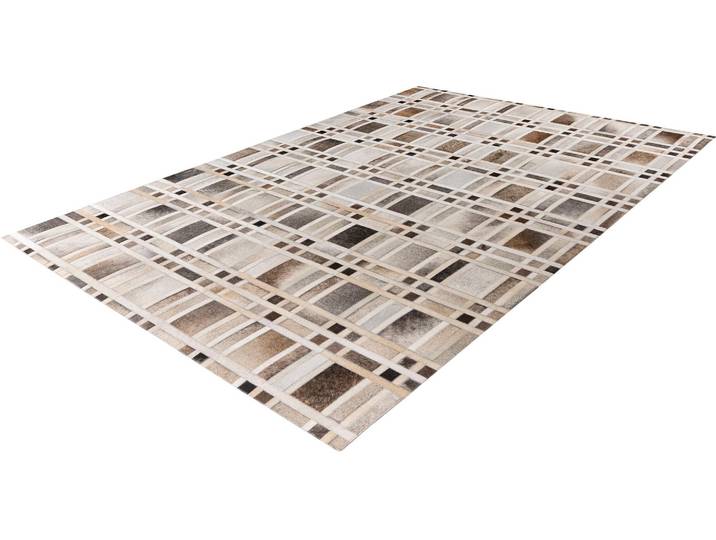 Teppich PADIRO Lavin 225 , grau, B:80cm H:8mm L:150cm, Rindsleder, Teppiche, Teppich, Handgenähtes und hochwertig verarbeitetes Unikat