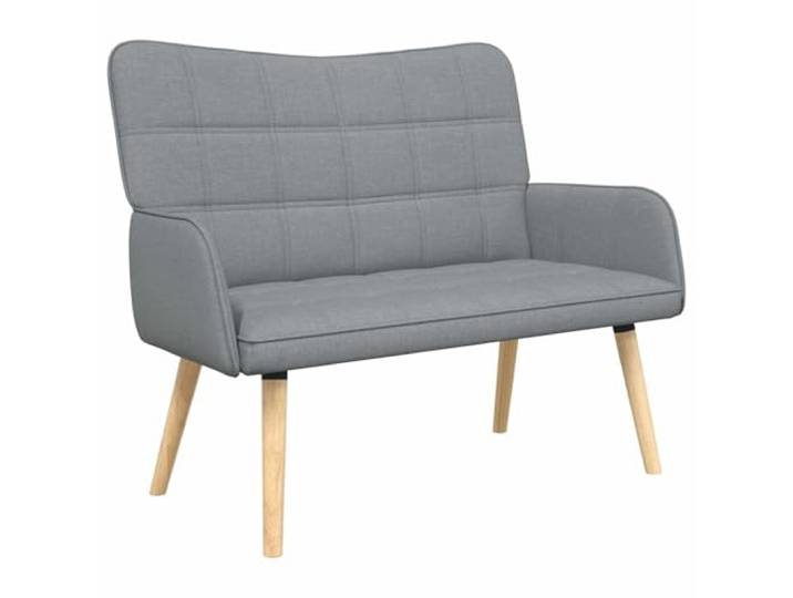 TEKGHUT 2-Sitzer Sofa Hellgrau 115 x 61 x 87 cm Stoff Wohnzimmer,Schlafzimmer,Metallrahmen,Holzwerkstoff,Polyester,verschleißfest,Armlehnen,konische Beine