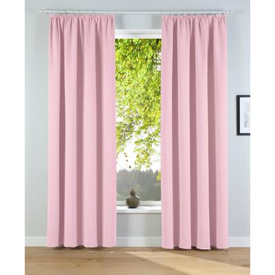 Verdunkelungsvorhang OTTO HOME "Solana, Gardinen mit Kräuselband, verdunkelnd, 2er Set, Topseller" Gr. 4, rosa, B:140cm H:245cm, Polyester, Gardinen, 2er-Set Verdunklungsvorhang mit Thermofunktion, Bestseller, einfarbig