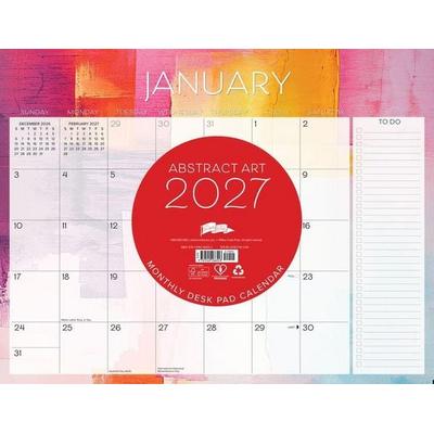 Abstract Art 2027 22 X 17 Large Monthly Deskpad
