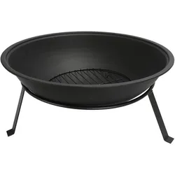 Adler AD 6818 Garten-Feuerschale aus Stahl, 55 cm, pulverbeschichtet, inkl. Innenrost, hitzebeständig