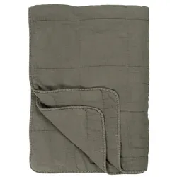 IB Laursen Vintage Quilt unifarben Baumwolldecke, 180 x 130 cm, Erdfarbe