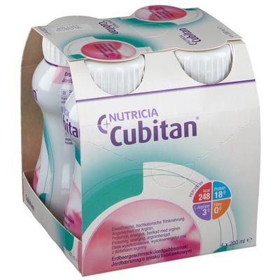 Cubitan Erdbeergeschmack Trinkflasche 4x200 ml Flüssigkeit