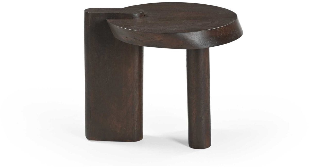 Starfurn Bijzettafel Rava - Rond - Bruin Hout - B: 50 cm, D: 45 cm, H: 45 cm