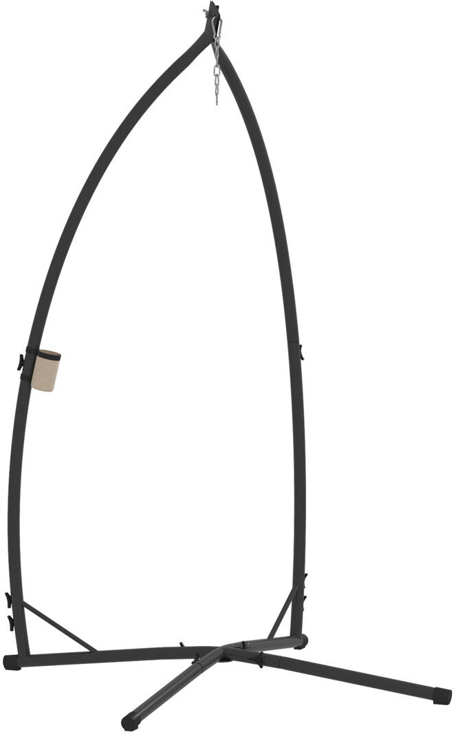 World Menagerie Outsunny Hammock Chair Stand Only X-Shape Base Hanging Chair Stand Black Black 215cm H X 105cm W X 105cm D