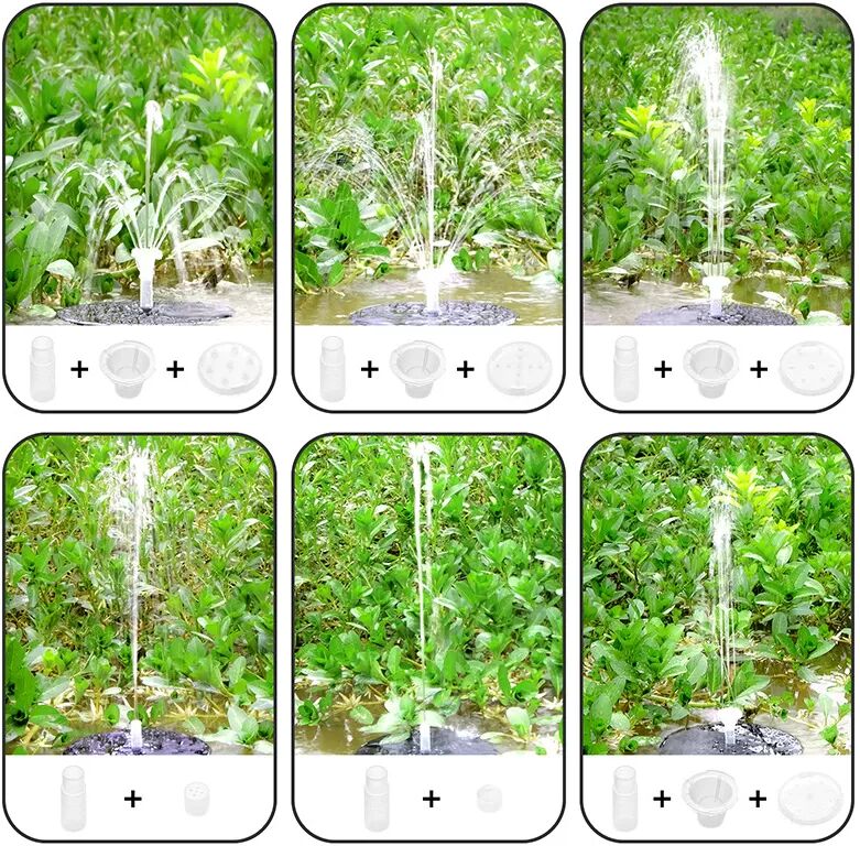 INF Solarbrunnen mit farbenfrohen Düsen für Garten & Teich