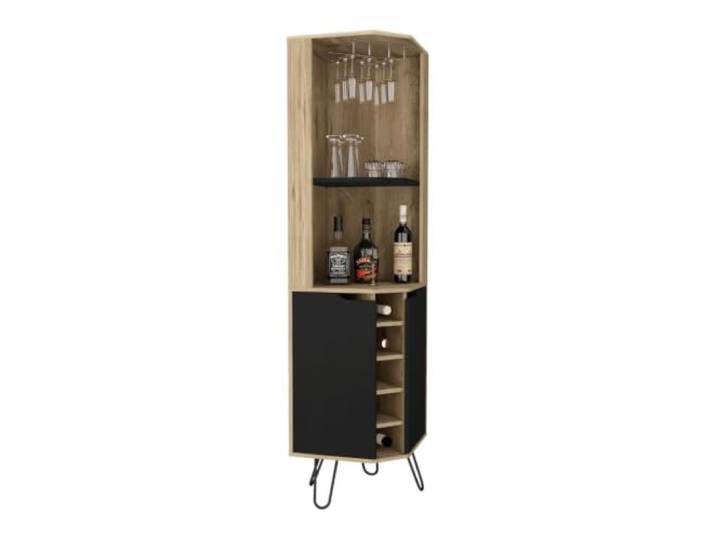 XPJYUA Eck Barschrank Eck-Barschrank mit 6 integrierten Weinregalen For die Aufbewahrung zu Hause, modernes Holz mit Regalen und Türen