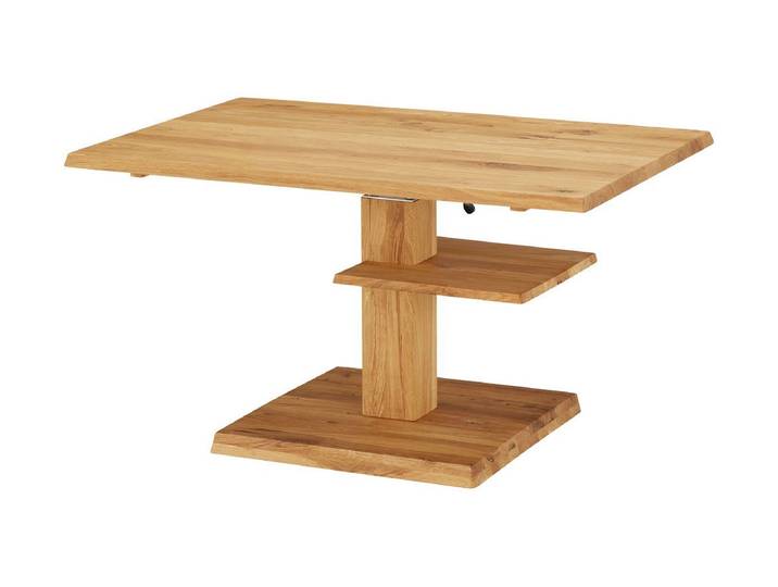 Couchtisch höhenverstellbar 92x60cm 'Seefeld' Wildeiche massiv geölt