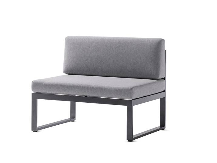Loungesofa 1,5-Sitzer, Aluminium, Grau, 69×100×72 cm, Sitzhöhe 47 cm