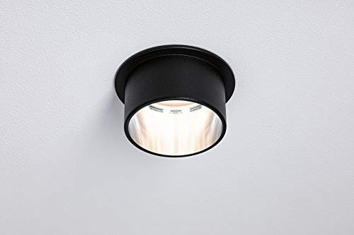 Paulmann Gil LED inbouwlamp rond, zwart, dimbaar, warm wit, 6W