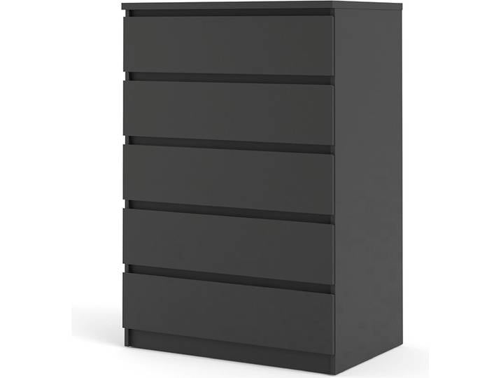 Nada Kommode breit mit 5 Schubladen, mat schwarz.