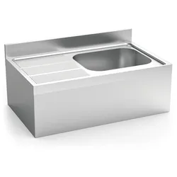 FRICOSMOS-Hängewaschbecken mit Schürze 1C, EI 1000x600x355 mm. Eimerabmessungen 500x400x250 mm.