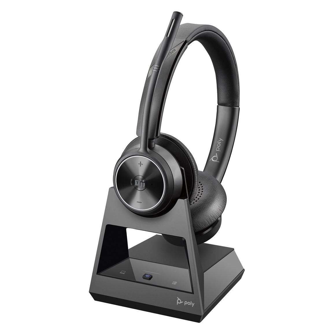 HP Poly Savi 7320 Stereo -M D2 HS EMEA-INTL - Headset (Docking, Kabellos, USB-A, Microsoft Teams) (8L553AA#ABB)