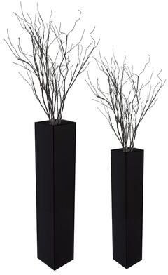 Uniquewise Large Tall Rectangular Wooden Modern Floor Vase - Sleek Contemporary Decor Accent for Living Room, Bedroom, Hallway and Entryway