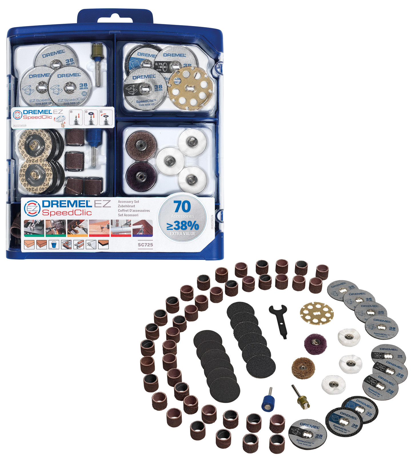 Dremel EZ SpeedClic accessoire set multicolour